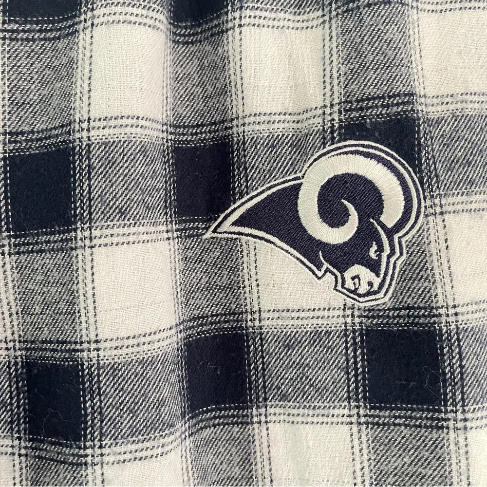 NFL Team Apparel Women’s Los Angeles Rams Plaid Flannel Pajama Pants Size Large